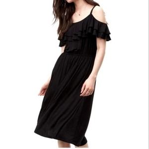 LOFT Petite Ruffle Cold Shoulder Knit Dress